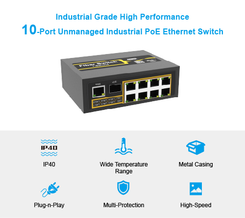 Industriële PoE Ethernet-schakelaar