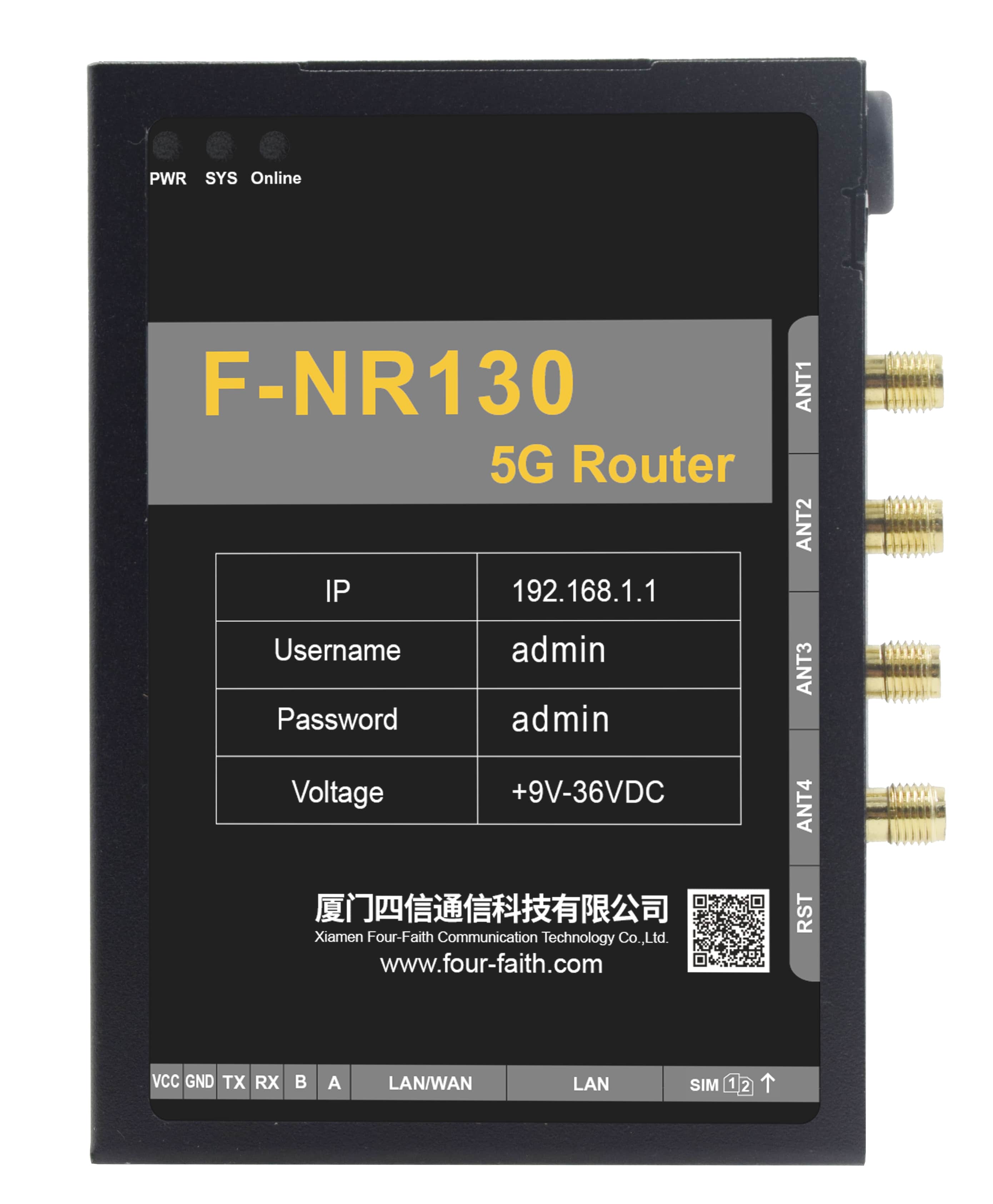 Industrial 5G Cellular Router with Dual SIM Cards and RS232/485